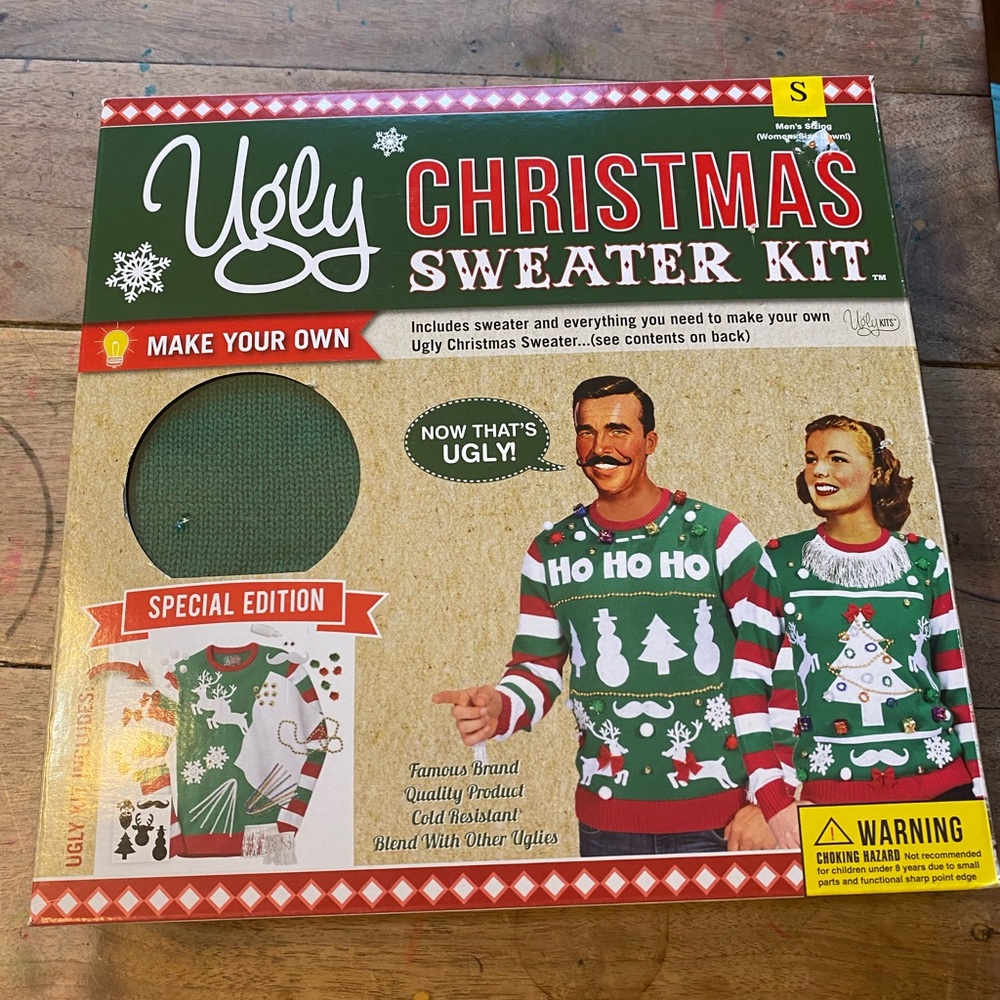 Ugly Christmas Sweater DIY Kit Decorate Your Own Sweater Included in Kit Small